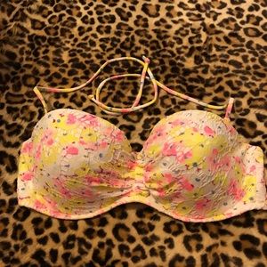 Victoria’s Secret floral lace swim bandeau 34D